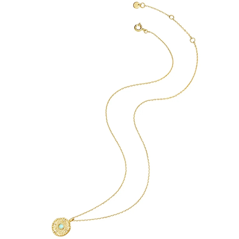 Glanzstücke München Mittellange Halskette Sterling Silber Halskette Amazonit gold(Image 3)