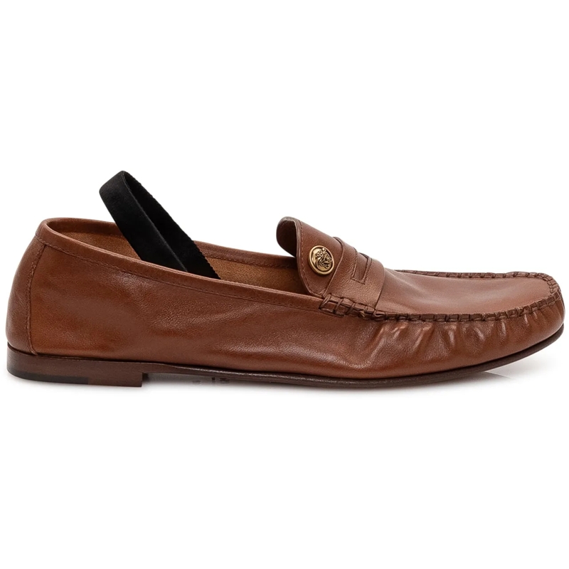 Versace Loafer Mocassini in Pelle con Dettaglio braun