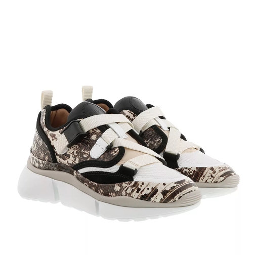 Chloé Sonnie Low Top Python Embossed Sneaker Eternal Grey lage-top sneaker