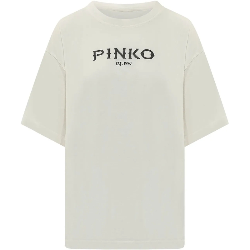 Pinko T-shirt T-shirt Carmagnola con Maniche Corte e Stampa Logo weiß
