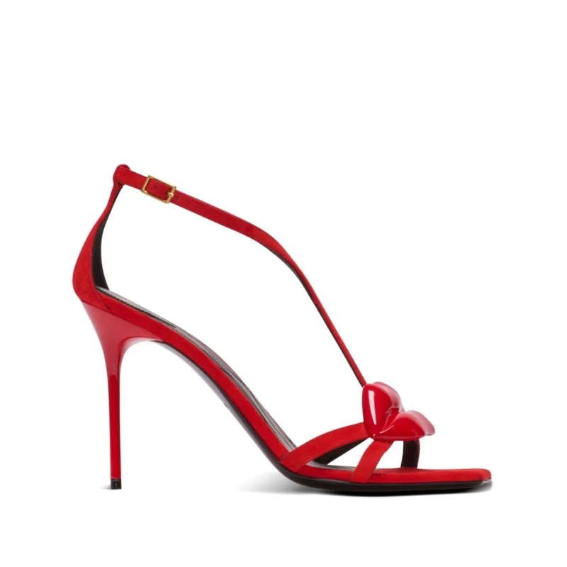 Balmain Sandalen Open-Toe Sandals With Stiletto Heel Red
