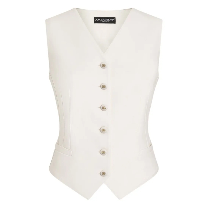 Dolce&Gabbana Übergangsjacke Sleeveless Tailored Jacket With V-Neckline White