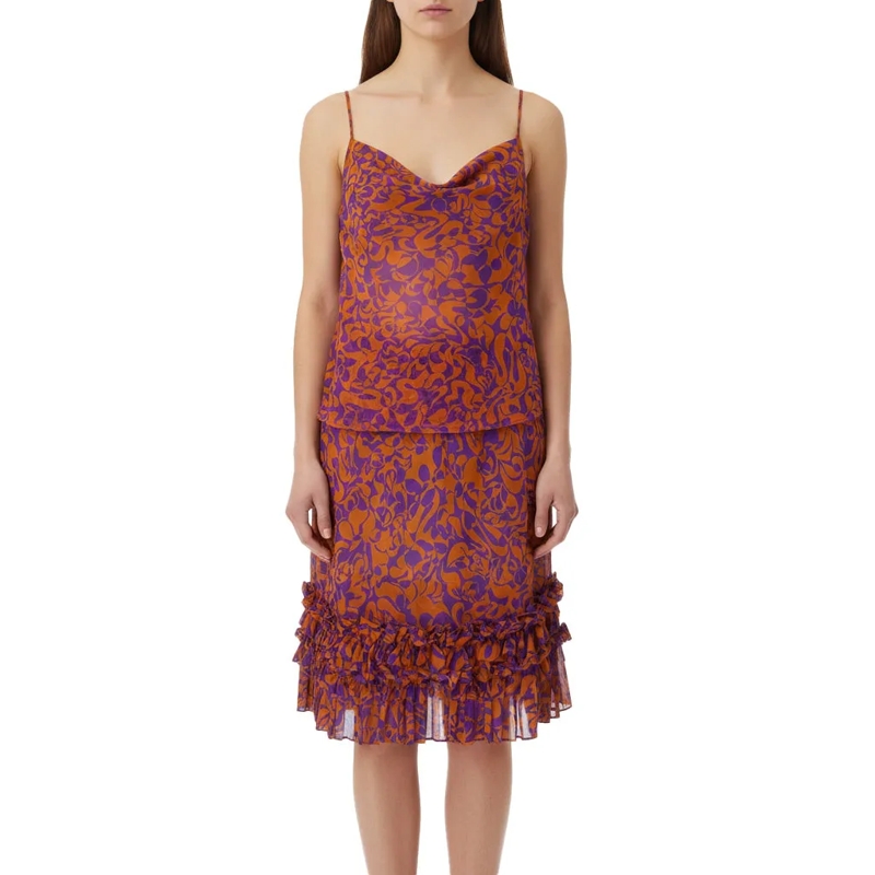 Dries Van Noten Maxirock Midirock Scotts mit Muster orange(Image 2)