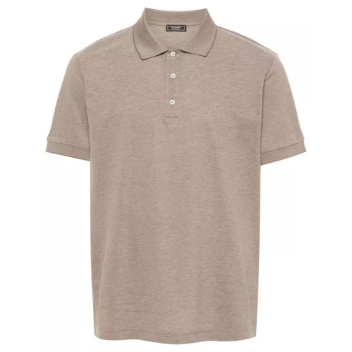 Peserico Brown Cotton Polo Shirt Brown 
