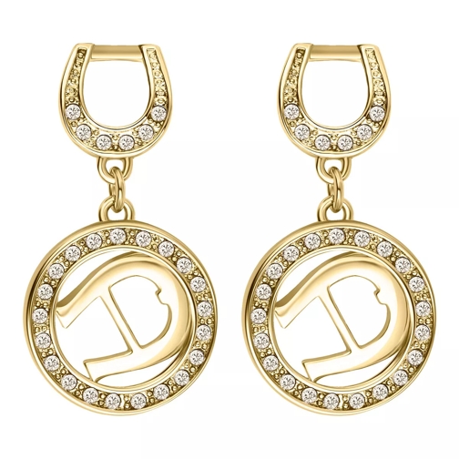 AIGNER Earring Round W/A Logo & Crystals gold Drop Earring