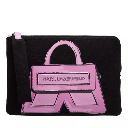 Karl Lagerfeld Icon K Canvas Pouch Black Borsetta clutch