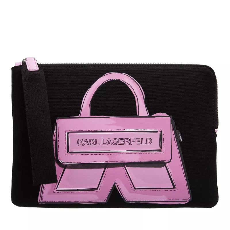 Karl Lagerfeld Clutch Icon K Canvas Pouch Black