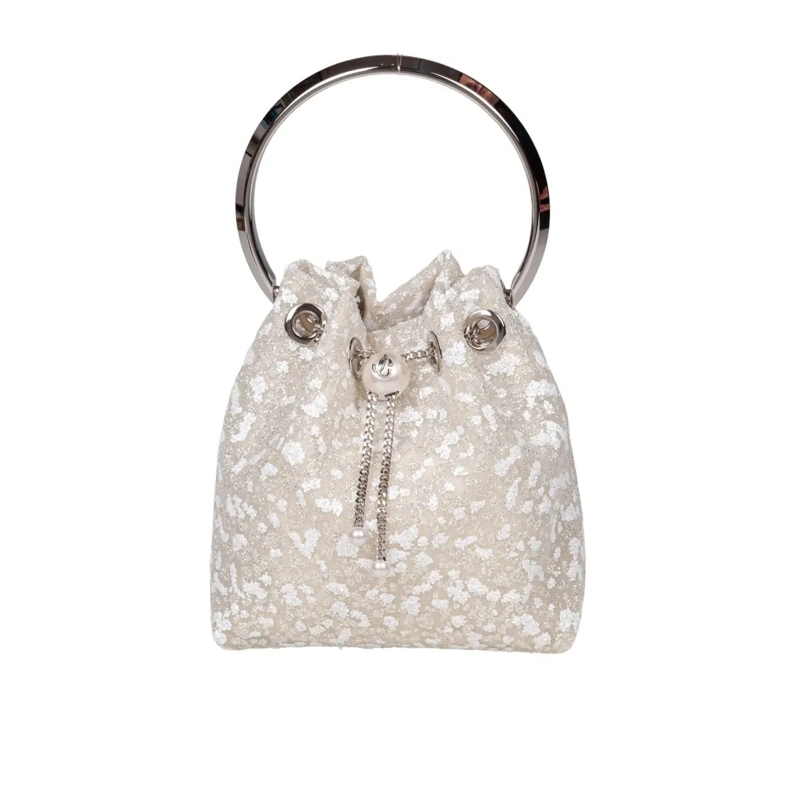 Jimmy Choo Schultertasche Bon Bon Zgz Mesh Handbag In Ivory Grey