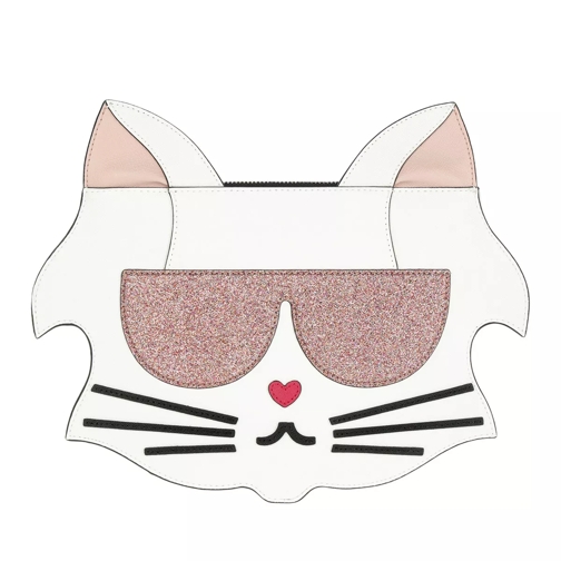 Karl Lagerfeld K/Cat Fun Face Pouch White Pochette