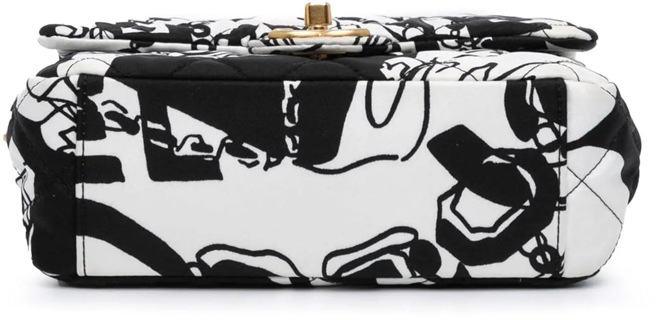 Thumbnail - Chanel Hobo Bags - 2021-2024 Mini Printed Canvas Deer Coco Flap - Gr. unisize - in Weiß - für Damen