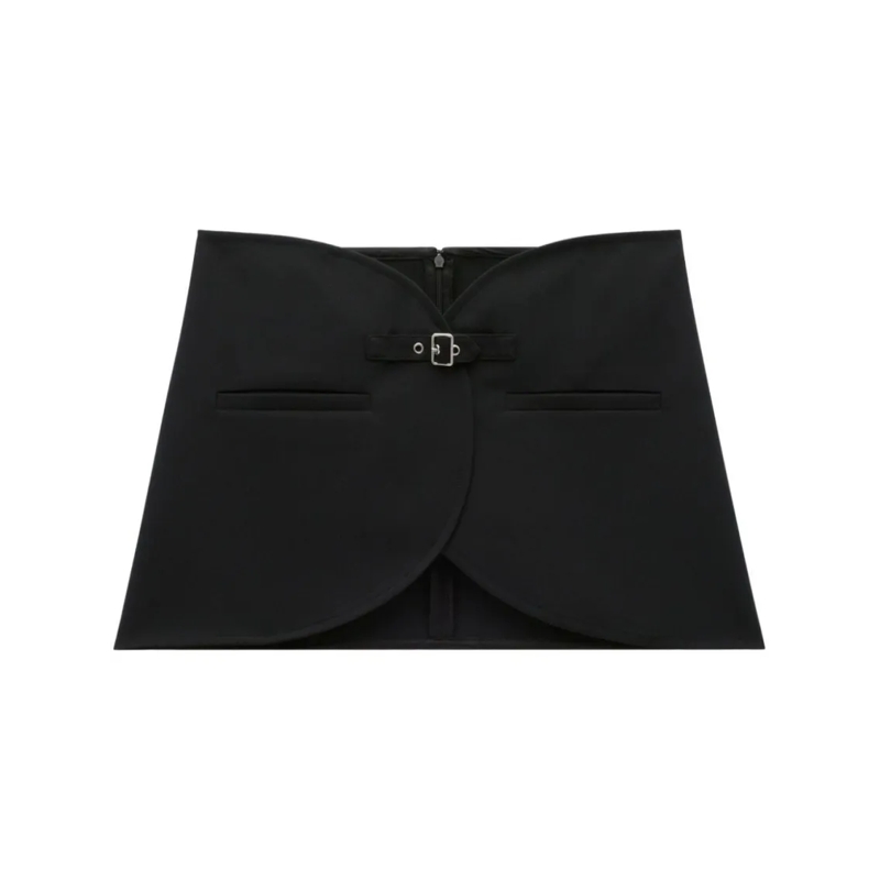 Courrèges Minirok Thigh-Length Black Twill Skirt Black