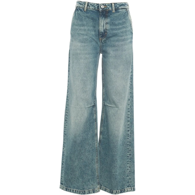 ICON DENIM Slim-Fit-Jeans Jeans wide leg 'Ava' blau