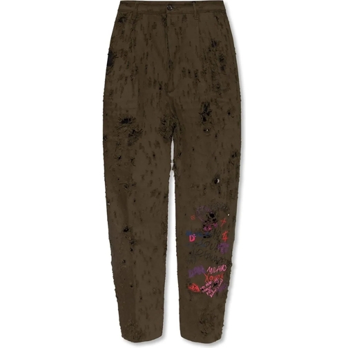 Dsquared2 Casual Broek Dsquared2 ?Aviator? Relaxed-Fitting Trousers grün