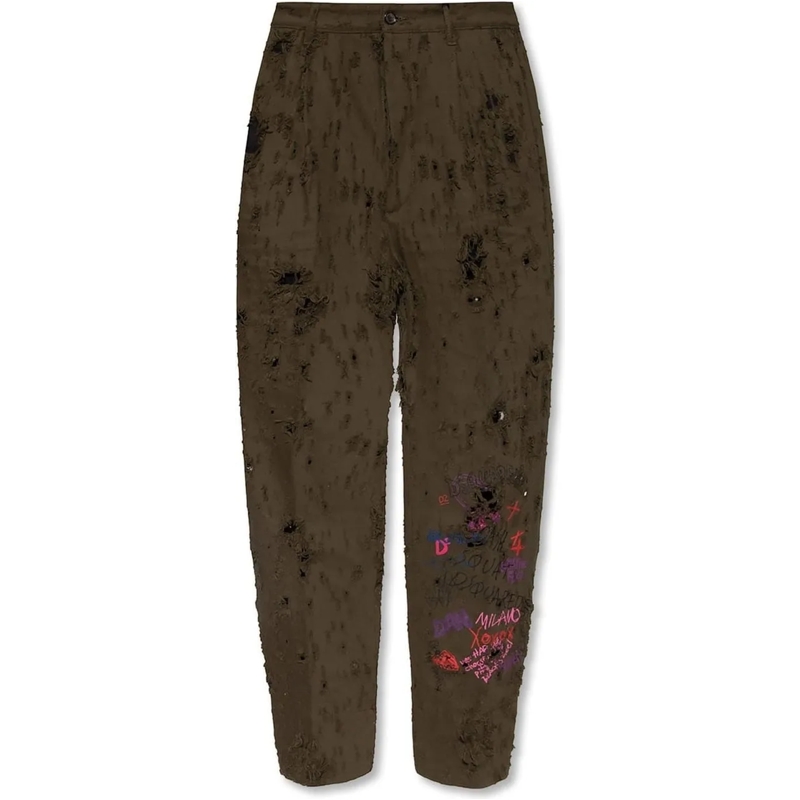Dsquared2 Casual broeken Dsquared2 ?Aviator? Relaxed-Fitting Trousers grün