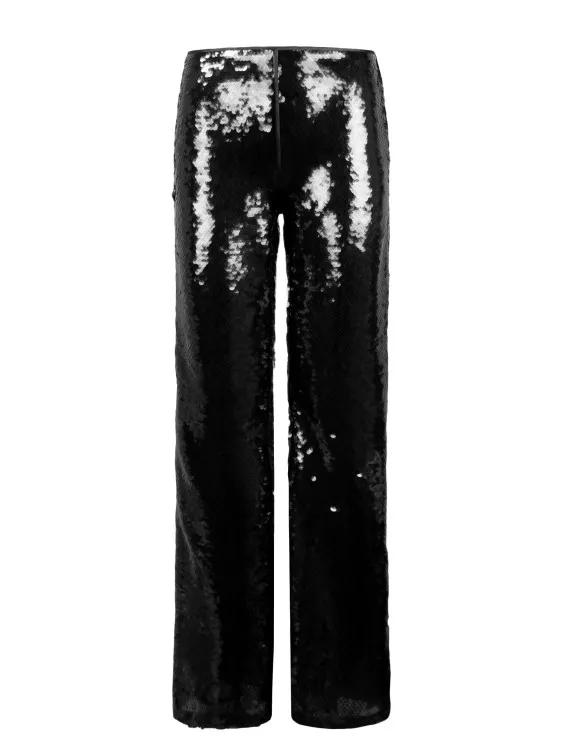 Alberta Ferretti - Sequins Flared Trousers - Größe 46 - black