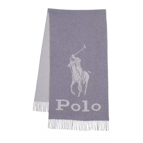 Polo Ralph Lauren Oversized Oblong Scarf Cream Fawn Grey Wollen Sjaal