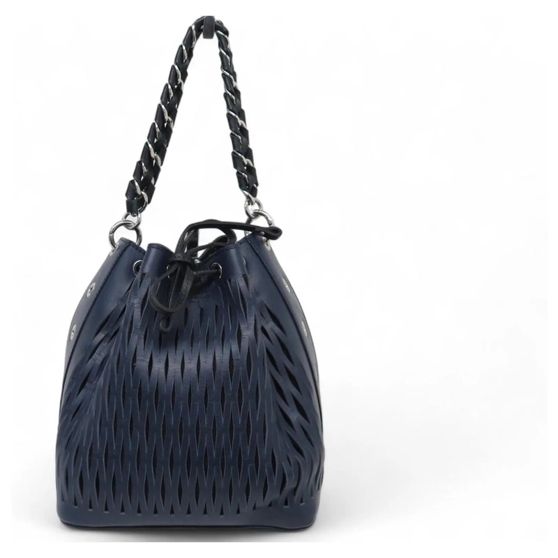 Sonia Rykiel Bucket Bag SONIA RYKIEL LE BALTARD BUCKET PERFORIERTE BLAUE L blau