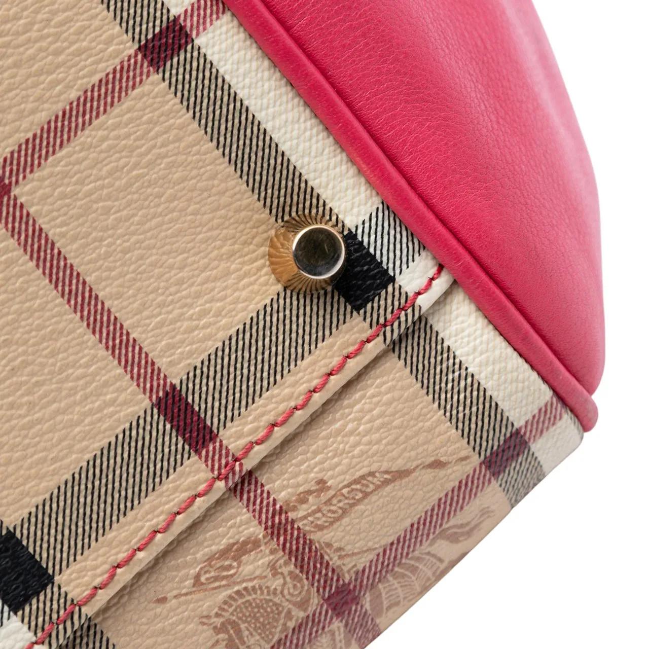Thumbnail - Burberry Shopper - Small Leather Trimmed Haymarket Check Coated Canva - Gr. unisize - in Braun - für Damen