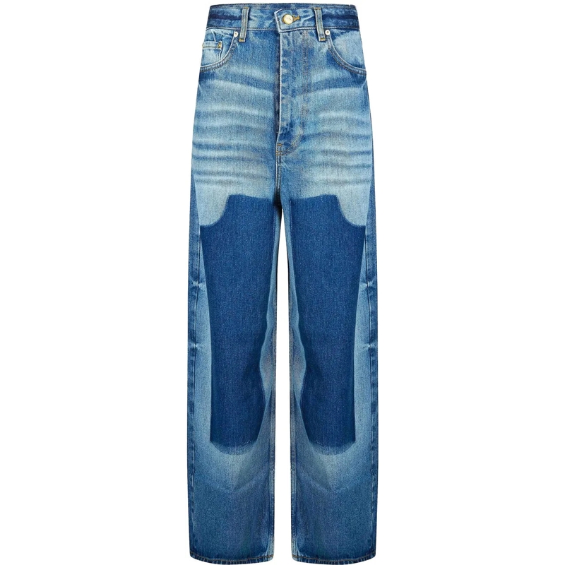 GANNI Boyfriend-Jeans Jeans Tint Wash blau