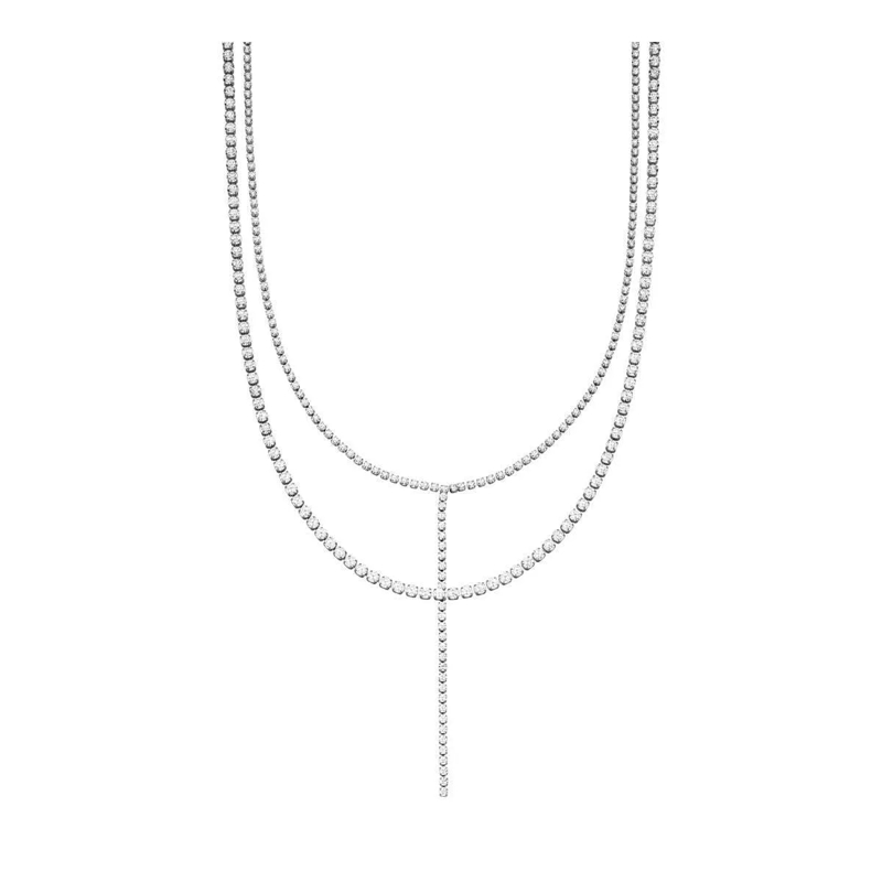 Purelei Mittellange Halskette Doppelkette Festive silber