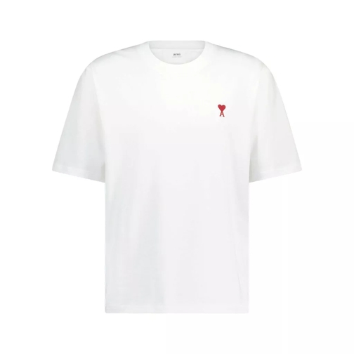 AMI Paris Oversized T-Shirt mit Logo-Stickerei 4810420479625 Weiß 
