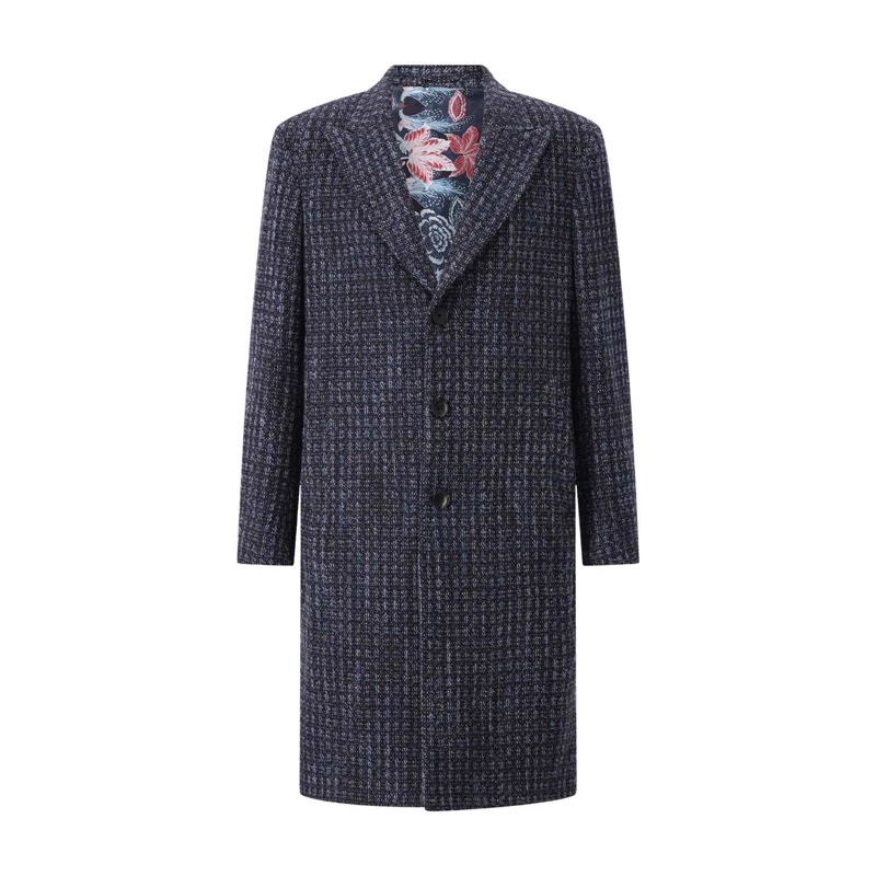 Etro Wintermantel Mantel aus Wolle Dunkelblau