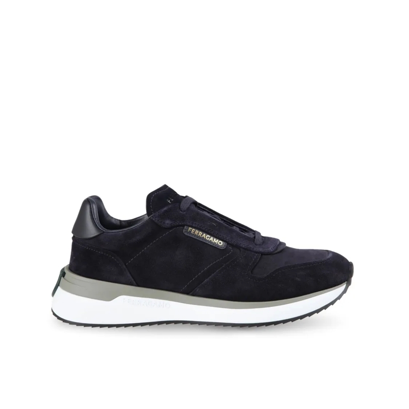 Salvatore Ferragamo Low-Top-Sneaker Minimalist White Leather Sneakers With Smooth Silh Black