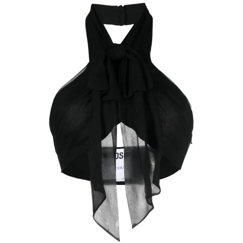 Moschino elegante top Backless Silk Crop Top Black