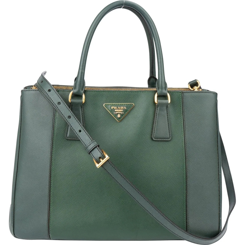 Prada Tote Prada Green Saffiano Leather Galleria Handbag grün
