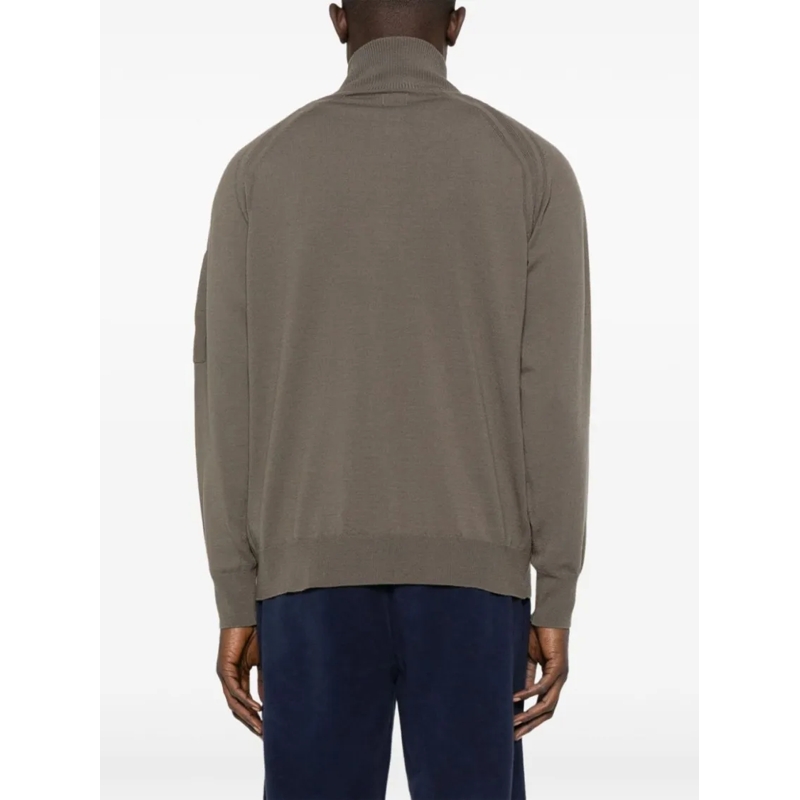CP Company Pullover Lens-Detailed Olive Green Sweater Green (Image 4)