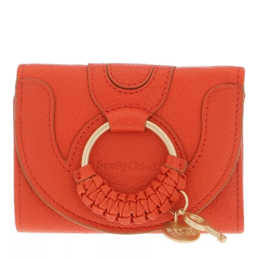 See By Chloé Compact Wallet Leather Loving Orange Flap Wallet
