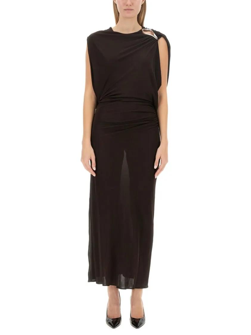 Thumbnail - Lanvin - Draped Evening Dress With Unique Shoulder Detail - Größe 36 - braun