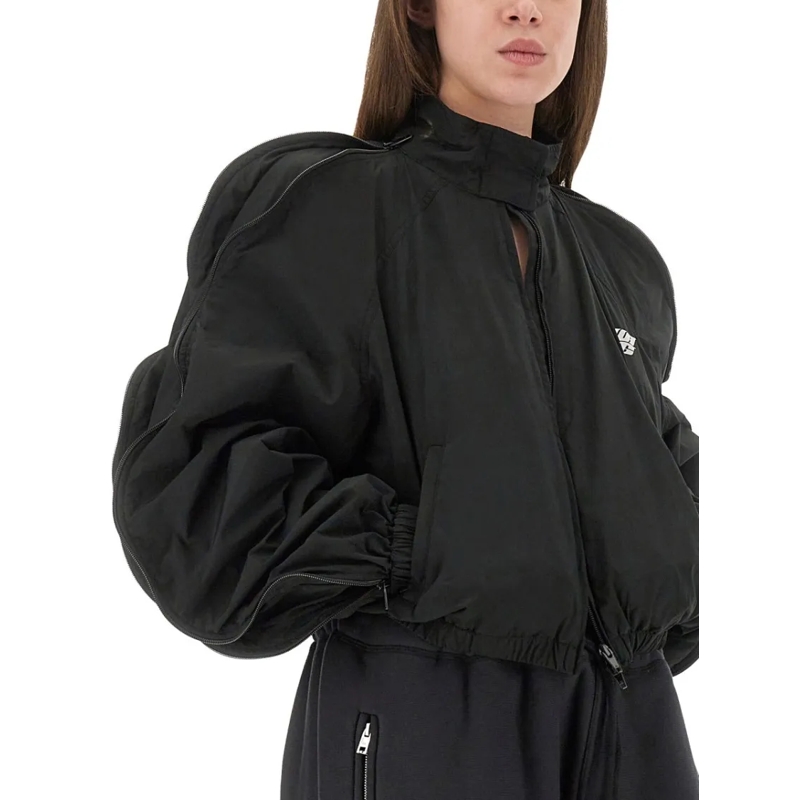 T by Alexander Wang  Cropped Black Puffer Jacket Black (Image 4)