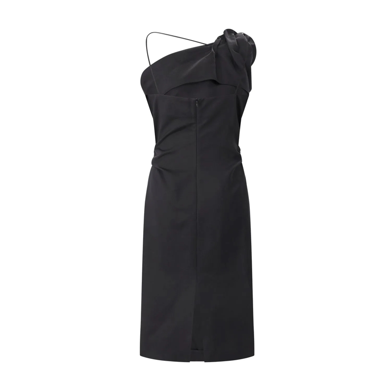 Magda Butrym Minikleid Midikleid aus Baumwoll-Seiden-Mix schwarz(Image 2)