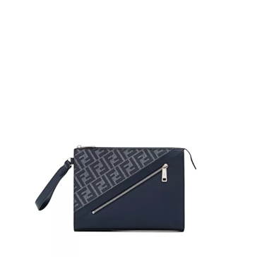Fendi Shadow Black Leather Pouch Black Crossbody Bag
