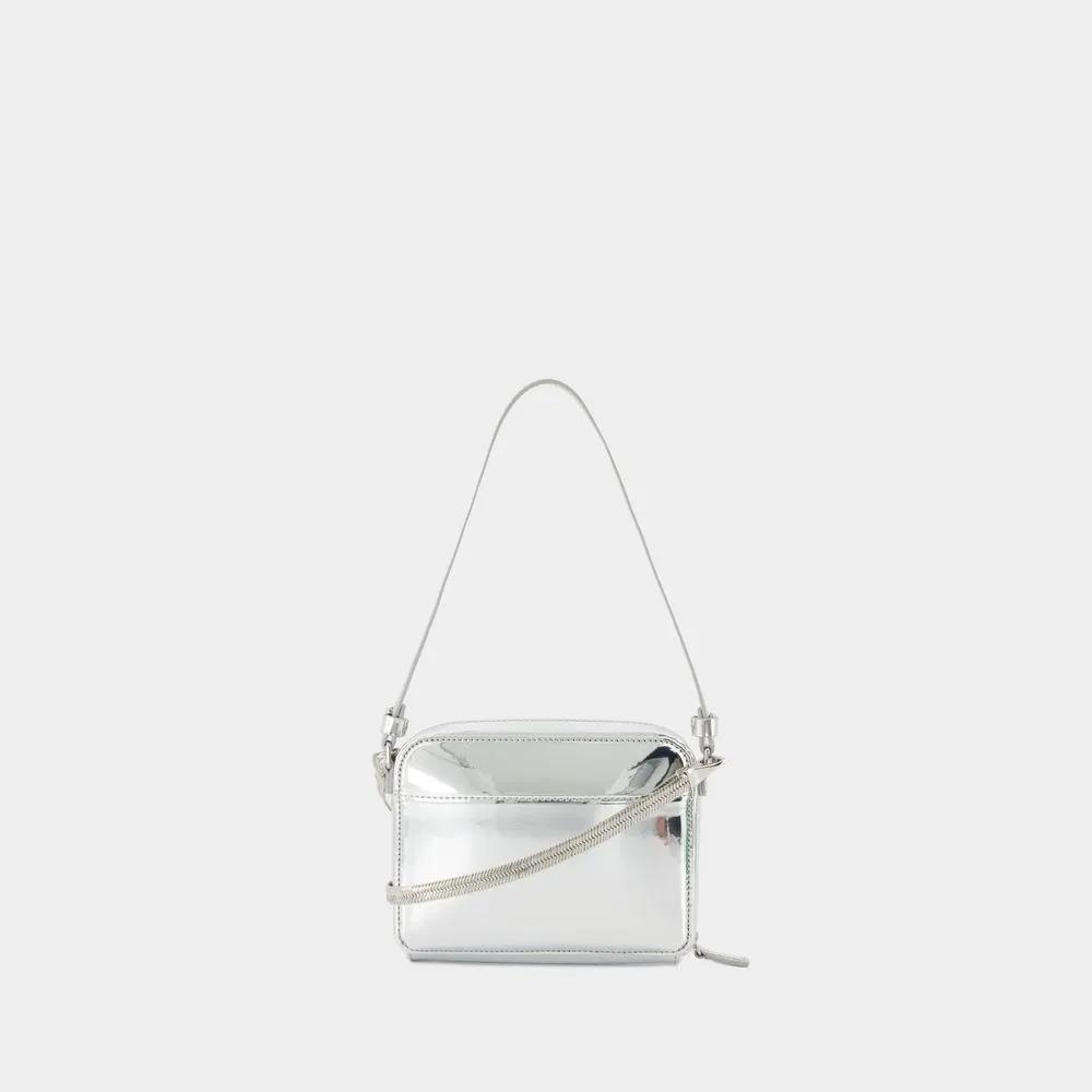 Courrèges Hobo bags Cloud Chained Mirror Purse Leather Silver in zilver