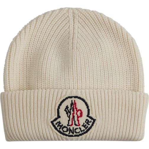 Moncler  Logo Knitted Hat weiß