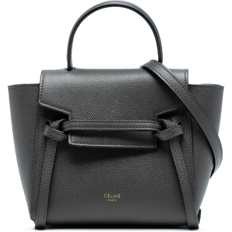 Celine Schultertasche Pico Grained Calfskin Belt Bag grau
