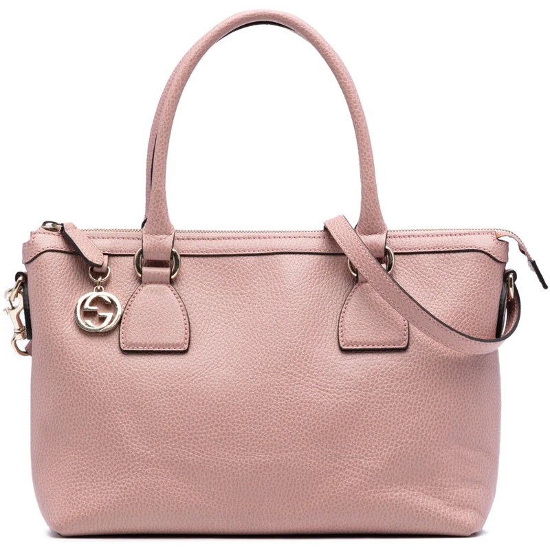 Gucci Sac à bandoulière Dollar Calfskin GG Charm Satchel rose