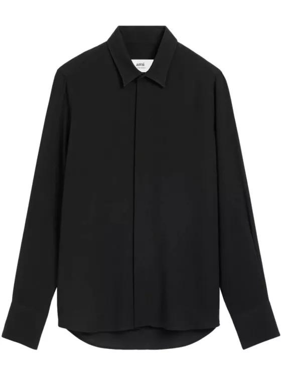 AMI Paris - Virgin Wool-Blend Shirt - Größe S - black