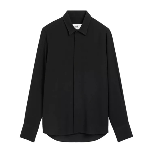 AMI Paris Virgin Wool-Blend Shirt Black 