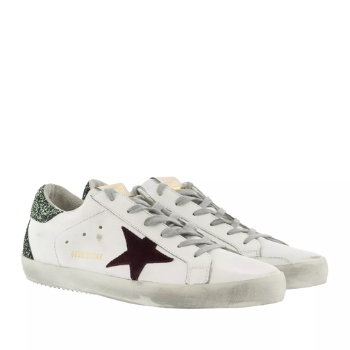 Golden Goose Superstar Sneakers Leather/Glitter White/Green Low-Top Sneaker