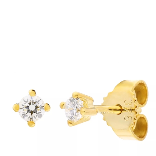 diamondline stud earrings 375 YG 2 diamonds tot.approx. 0,14 c gold Orecchini a bottone