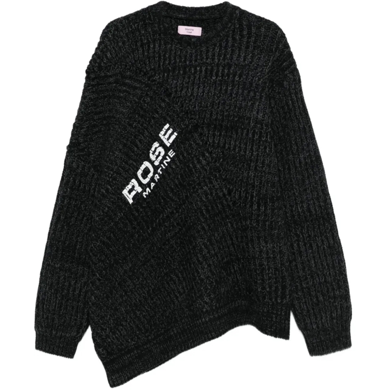 Martine Rose Pullover Engineered Fisherman Rib Jumper Grey Charcoal grau