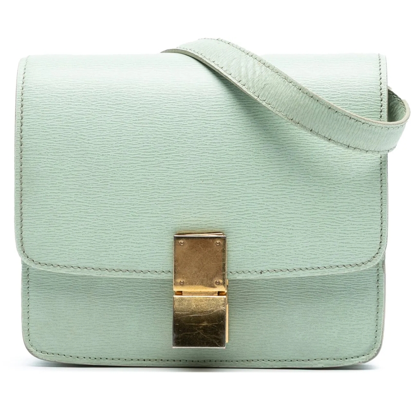 Celine Schultertasche Small Calfskin Classic Box grün