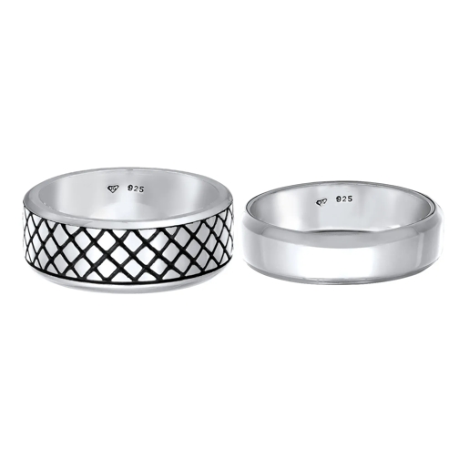 Kuzzoi Ring Ring Herren Bandring Basic 2er Set 925 Silber schwarz (Image 8)