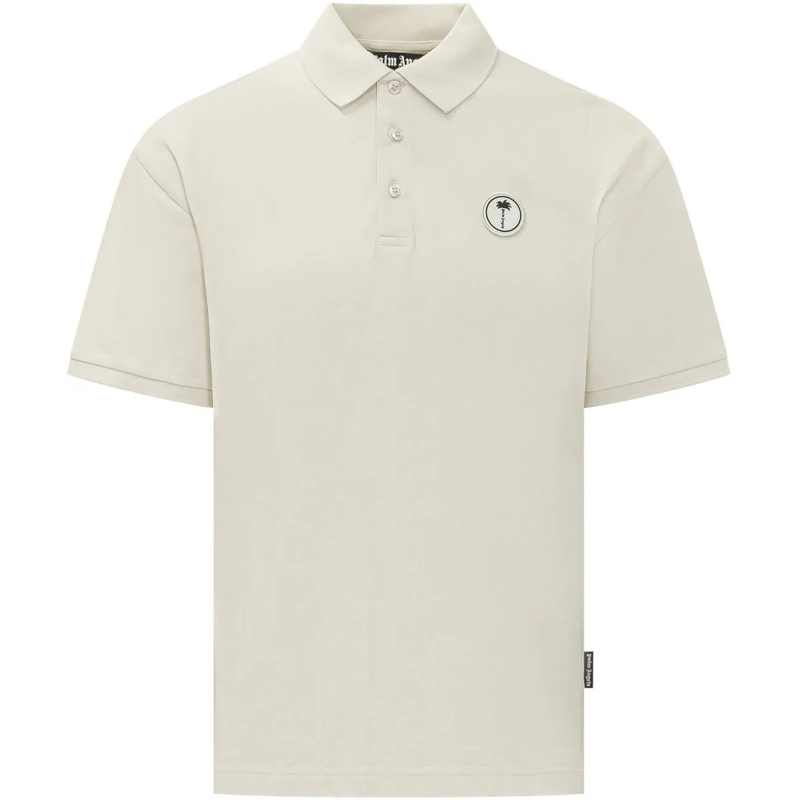 Palm Angels Poloshirt Polo con Logo Palma Ricamato weiß