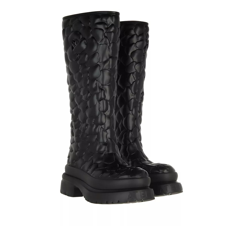 Black quilted hotsell rain boots