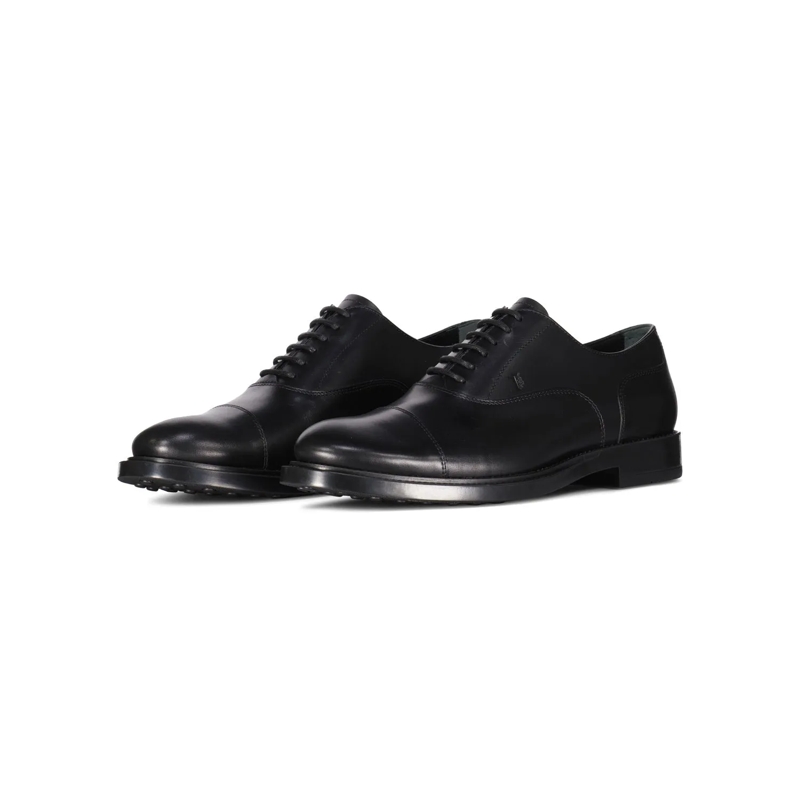 Tod's Chaussures à lacets Schnürschuh aus glattem Leder schwarz
