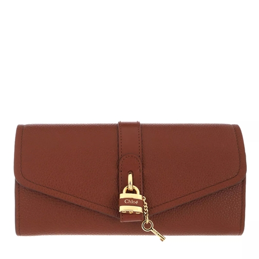 Chloé Long Wallet With Flap Sepia Brown Portafoglio con patta